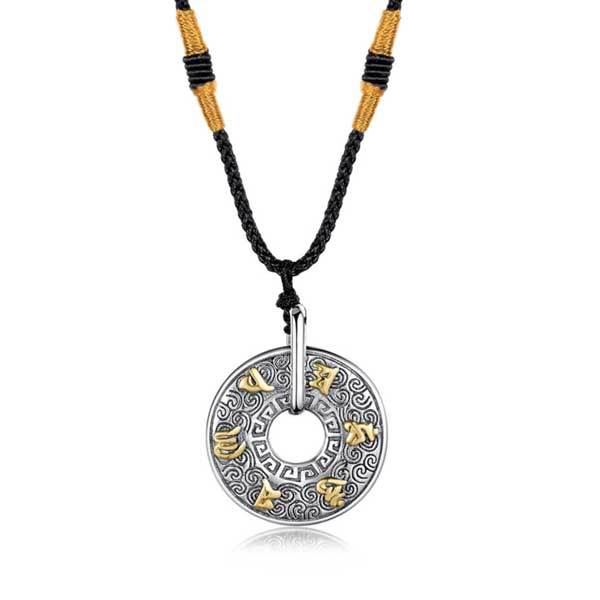Tibetanische Mani Mantra Münz Halskette - Om Mani Padme Hum - Necklace - TaoTempel