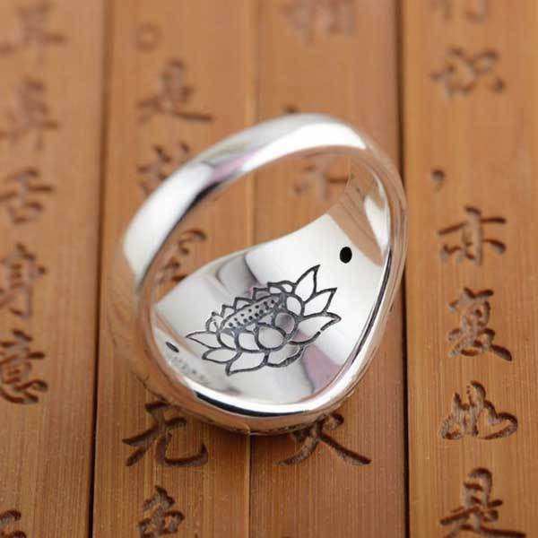 Lotus Mantra Ring – Om Mani Padme Hum - Silber, Gold - Ring - TaoTempel