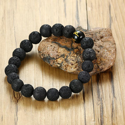Achat & Lavastein Armband Set - Erdend & schützend - Bracelet - TaoTempel